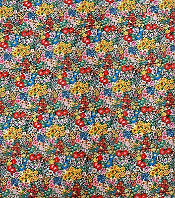 Red & Yellow Floral Charmeuse Fabric