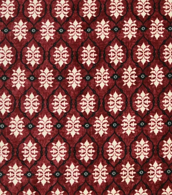 Red Geometric Floral Luxe Fleece Fabric