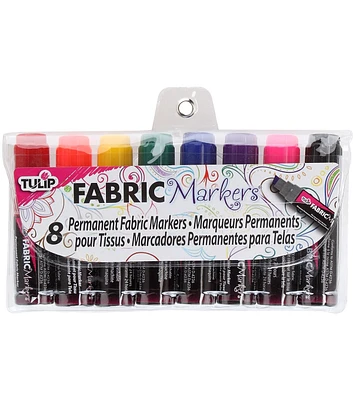 Tulip Mini Fat Fabric Markers 8 Pkg Assorted