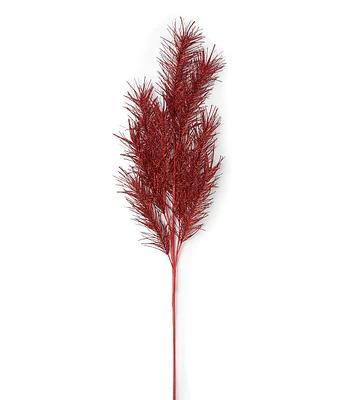 32" Christmas Red Pampas Grass Glitter Stem by Bloom Room