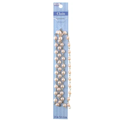 21" Pink Pearl Link Chain by hildie & jo