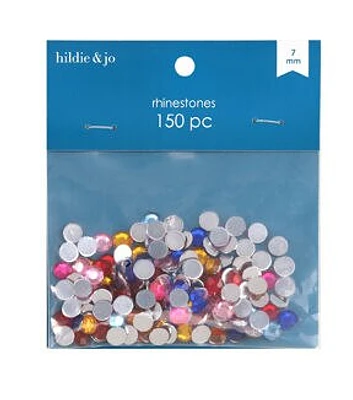 7mm Multicolor Acrylic Round Rhinestone Beads by hildie & jo