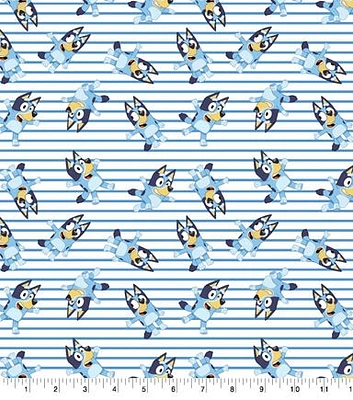 Bluey Stripe Cotton Fabric