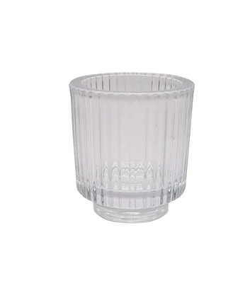 3" Glass Ribbed Candle Holder by Place & Time