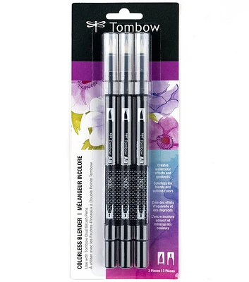 Tombow Dual Brush Colorless Blender Pen 3pc