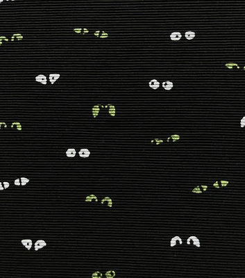 Glow in The Dark Eyes On Black Rib Knit Fabric by POP!