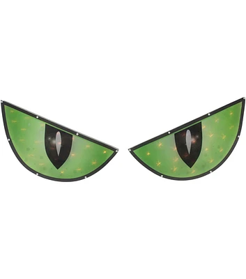 Northlight 42" Lighted Green & Black Eyes Halloween Window Silhouette