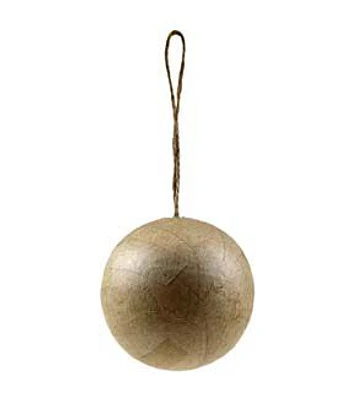 4" Christmas Paper Mache Ball Ornament by Place & Time