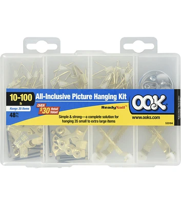 Ook 48pc ReadyNail Medium Picturing Hanging Kit in Plastic Case