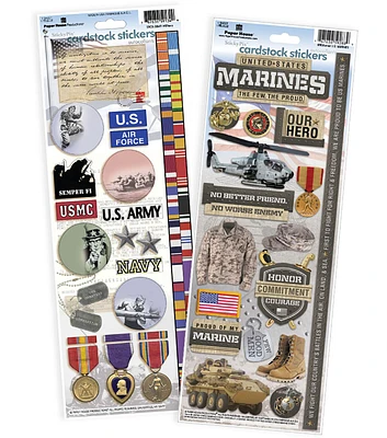 Paper House US Marines Cardstock Sticker 2pk