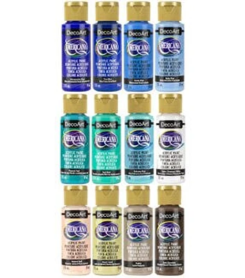 DecoArt Beach Blues Acrylic Paint Set 12pk