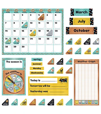 TREND 106ct I Love Metal Calendar Bulletin Board Set