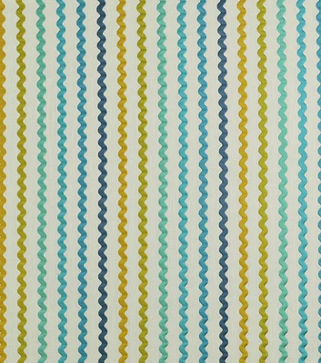 Covington Blue Stripe Viscose Blend Drapery Fabric