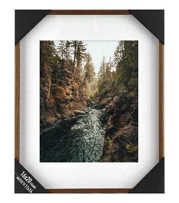 Enchante Walnut Wooden Wall Photo Frame 16"x20" Matted to 11"x14"