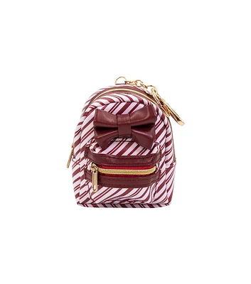 30" Christmas Red & White Stripe Mini Bag Keychain by Happy Value