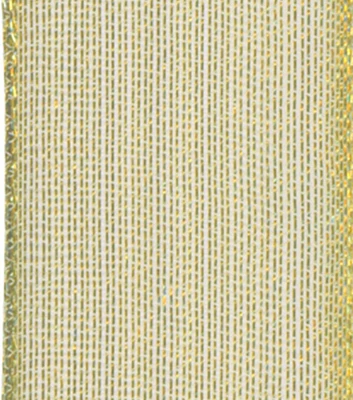 Offray /8"x9' Firefly Metallic Woven Wired Edge Ribbon Gold