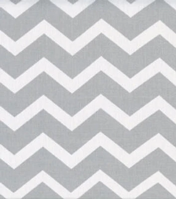 Gray & White Chevron Quilt Cotton Fabric by Keepsake Calico