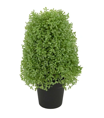 Northlight 15" Green Boxwood Cone Topiary Tree With Round Pot