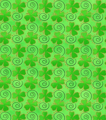 Fabric Traditions Lime Shamrocks St. Patrick's Day Glitter Cotton Fabric