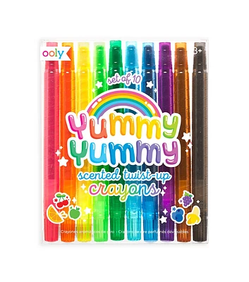 OOLY 10ct Multicolor Yummy Yummy Scented Twist Up Crayons