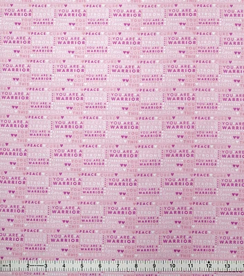 Breast Cancer Awareness Super Snuggle You Are A Warrior Flannel Fabric