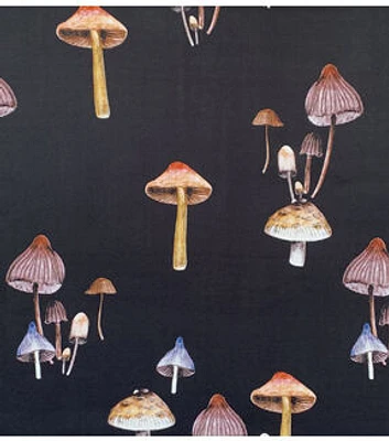 Black Mushroom Silky Fabric