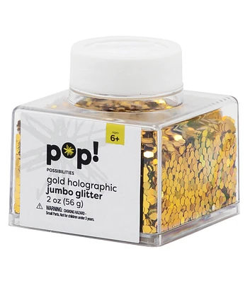 2oz Gold Holographic Jumbo Glitter by POP!