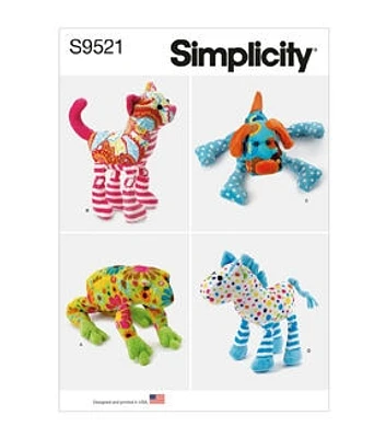 Simplicity S9521 Stuffed Animal Sewing Pattern