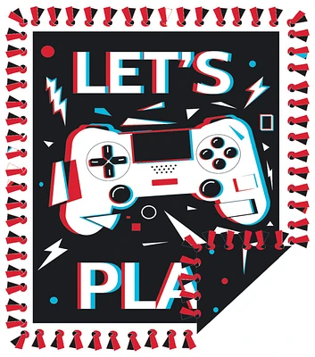 48" Wide Let's Play No Sew Fleece Blanket