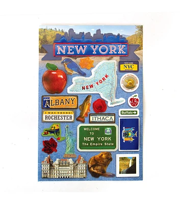 Paper House 3D Sticker New York State Destination