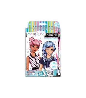 Make It Real 147pc Pastel Pop Fashion Design Sketchbook Kit