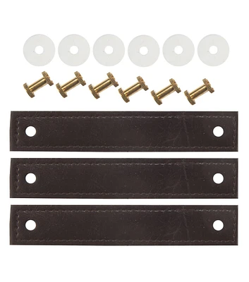 Faux Leather Handle Set, 5.5-Inch, 3 Count