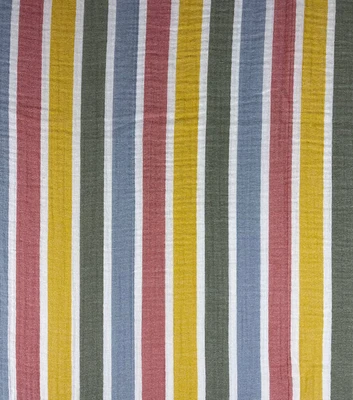 Multicolor Stripe Bubble Gauze Fabric