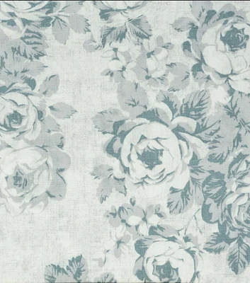 Stitch & Sparkle Floral on Gray Cotton Fabric