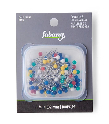 100pk Multicolor Head Ball Point Pins by Fabany