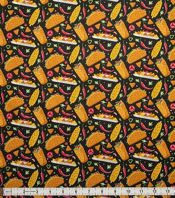 Mexican Street Food Novelty Cotton Fabric