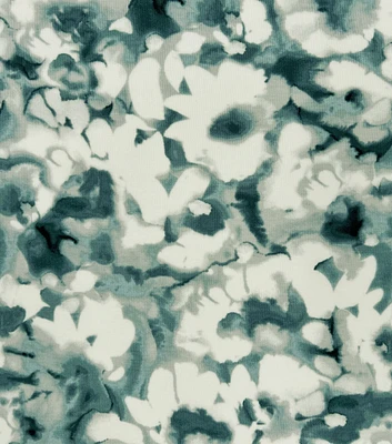 Blue Floral Burn Out Rayon Spandex Knit Fabric