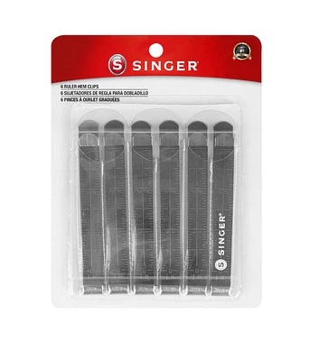 SINGER Stainless Steel Ruler Hem Clips 6ct