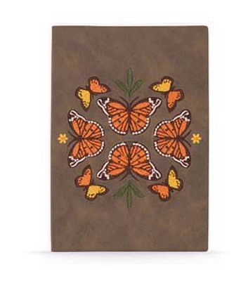 Denik 8" Brown Butterfly Embroidered Journal