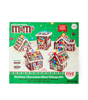 6pc Christmas M&M Five Mini Houses Gingerbread House Kit