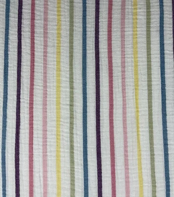 Simple Life White Rainbow Stripe Bubble Gauze