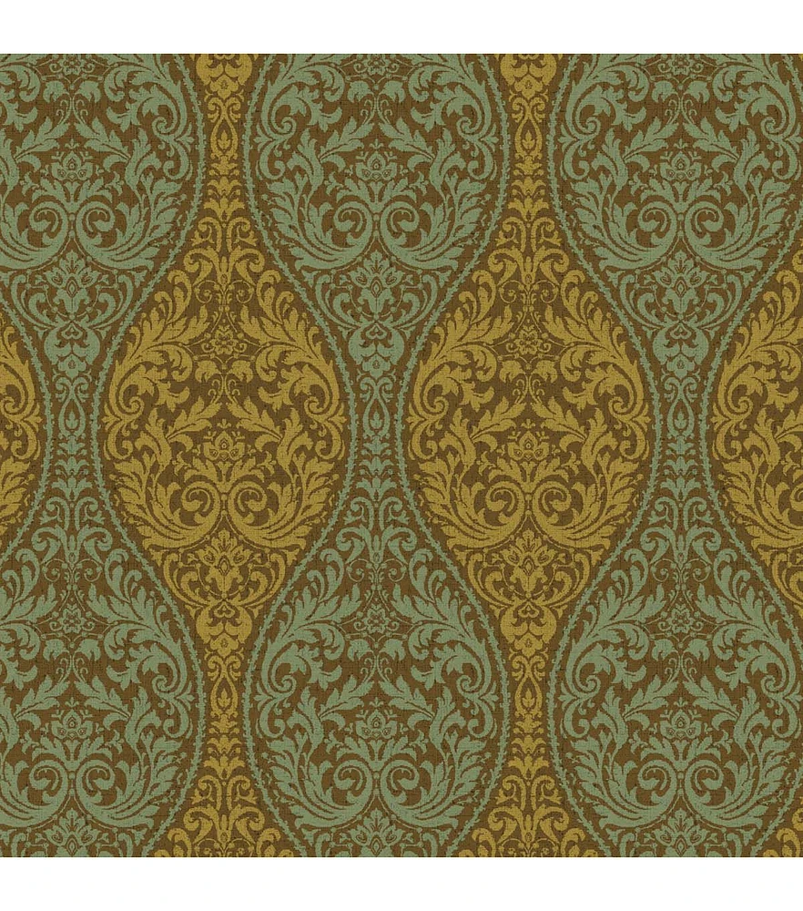 Stitch & Sparkle Brown & Green Paisley Duck Cotton Canvas Fabric