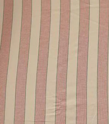 Tan & Red Wide Stripe Cotton Linen Shirting Fabric