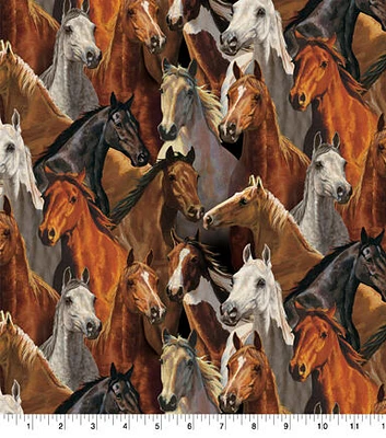 Springs Creative Rivers Bend Horses Cotton Fabric