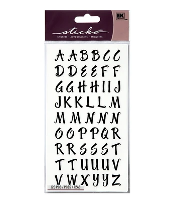 Mini Black Letters 120 Stickers