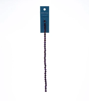 8" Purple Faceted Round Glass Strung Beads by hildie & jo
