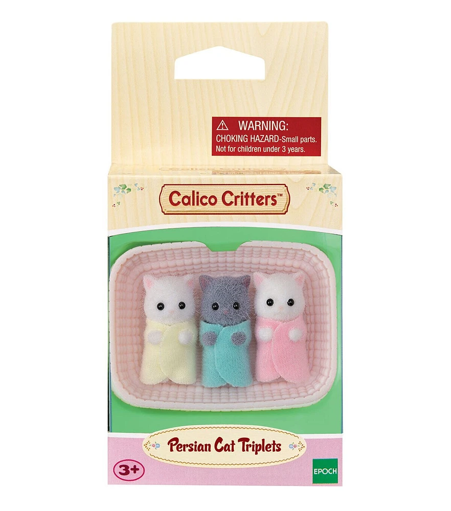 Calico Critters 6" Persian Cat Triplets 3ct