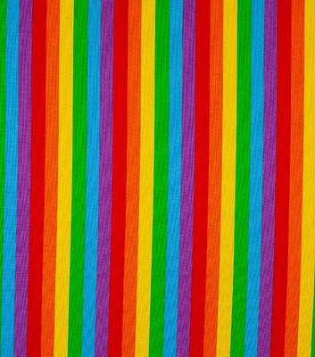 Novelty Cotton Fabric Rainbow Stripe