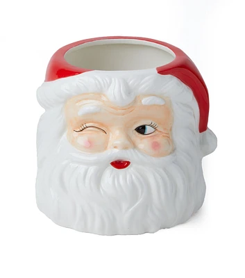 7" Christmas Ceramic Santa Claus Container by Place & Time