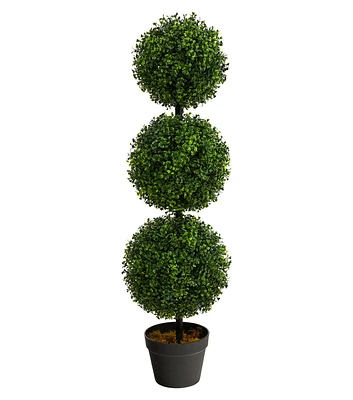 Nearly Natural 3ft. Boxwood Triple Ball Topiary Artificial Tree